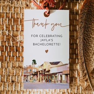 Bedankkaartjesjabloon, Old Town Scottsdale Bachelorette bedankje cadeaukaartje afdrukbaar, bestemming vrijgezellenweekend Arizona Instant DIY JADE