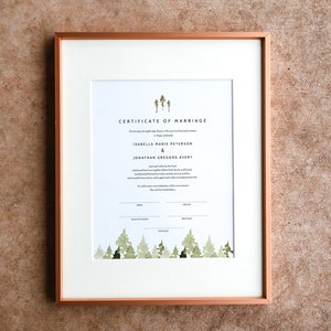 JENNA Rustikale Kiefer Heiratsurkunde Vorlage, Kiefer Baum Heiratsurkunde Andenken, Wald Handfasting Zertifikat Printable Sofort