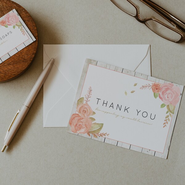 Shabby Chic Thank You Card Etsy