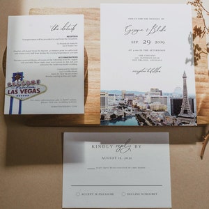 Las Vegas Hochzeitseinladung Vorlage, Vegas Skyline Hochzeitseinladung zum ausdrucken, Sofort Download Las Vegas Strip Ziel Hochzeit