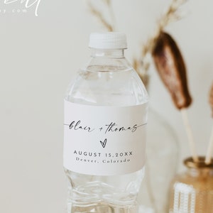Wedding Water Bottle Labels Custom Bottled Water Labels Water Bottle Wraps  Happily Ever After Stickers Waterproof Stickers vin-hea 