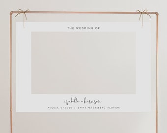 ADELLA Minimalist Photo Prop Frame Template, Wedding Photo Frame Prop Printable, Photo Booth Frame Prop Instant Download, Modern Simple