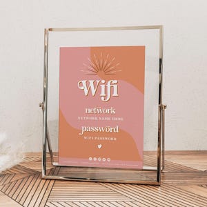 Plantilla de señal wifi, señal wifi retro para empresas, descarga instantánea de señal wifi sunburst, marca con temática de los años 70 DIY TRIXIE