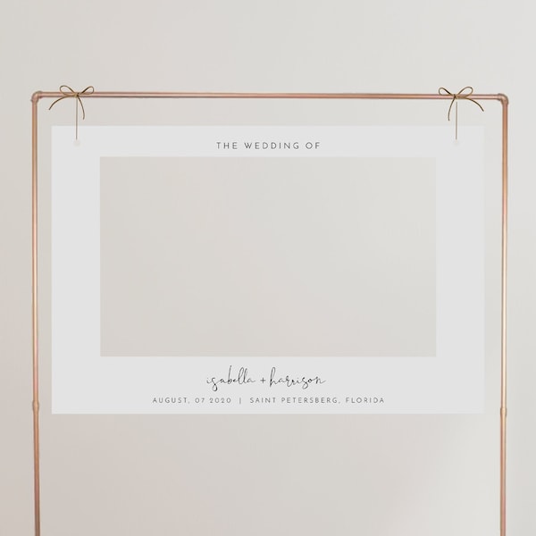 ADELLA Minimalist Photo Prop Frame Template, Wedding Photo Frame Prop Printable, Photo Booth Frame Prop Instant Download, Modern Simple