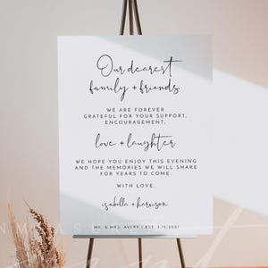 Plantilla minimalista de letrero de bienvenida para bodas, letrero de bienvenida para bodas moderno, nota para familiares y amigos, simple, limpio y contemporáneo - ADELLA