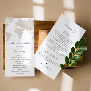 Aquarell Karte Hochzeit Programm Vorlage, Hochzeit Programm sofortiger Download, modernes Hochzeitsprogramm druckbare Templett CARMEN