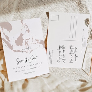QUINN Südostasien Save the Date Vorlage, Bali Save the Date, Landkarte Save the Dates, Singapur Save the Date, Thailand Save the Date Karten