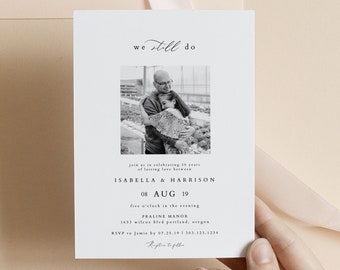 Kendra - We Still Do Invitation Template, We Still Do Invites, Vow Renewal Invitation with Photo, Anniversary Invitation Download Templett