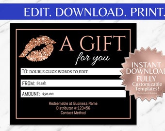 Printable Lipsense Gift Certificate