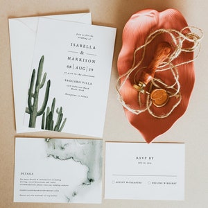 Set di modelli di inviti per matrimonio a tema cactus, suite di inviti per matrimonio nel deserto, set stampabile di inviti per matrimonio boho, matrimonio boho - ELEANOR