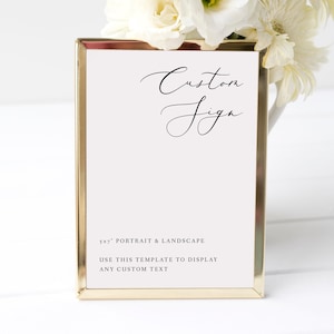 Minimalist 5x7 Wedding Sign Template, Elegant Wedding Signs Bundle, Printable Wedding Signs, Simple Tented Wedding Signs - EVELYN
