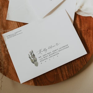 NORAH Envelope Addressing Template, Cactus Wedding Envelope Template, Desert Wedding Envelopes, Bohemian Wedding Envelope, Guest Address