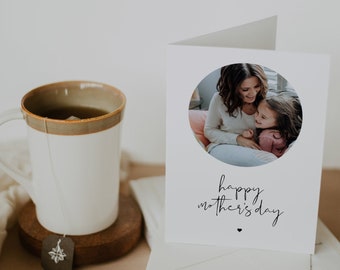 Foto Muttertag Kartenvorlage, druckbare Muttertagskarten, Last Minute DIY Muttertagsgeschenke für Sie einfach