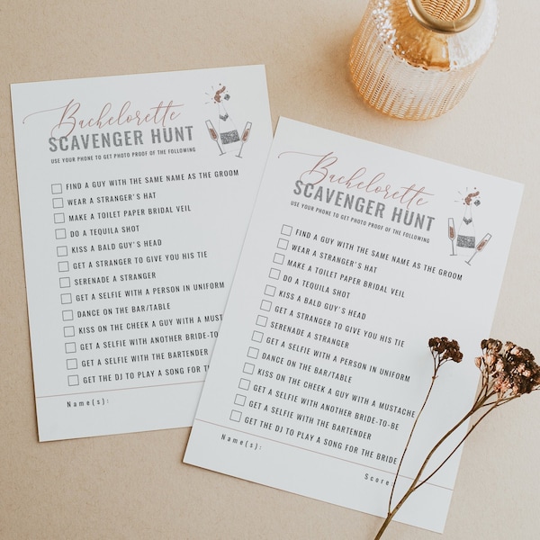 GENNA Bachelorette Party Selfie Scavenger Hunt, Bachelorette Party Games, Bachelorette Games, Instant Download Template Vegas Bachelorette