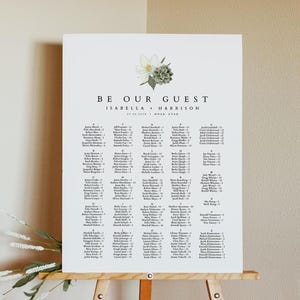 Magnolia Hochzeit Alphabetisch Sitzplan Vorlage, Sukkulenten Hochzeit Sitzplan Schild, Wüstenhochzeit Sitzplan, Instant - CARA