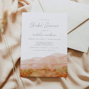 SONNY Burnt Orange Bridal Shower Invitation Template, Fall Bridal Shower Invitation, Autumn Bridal Shower Invite, Terracotta Bridal Shower