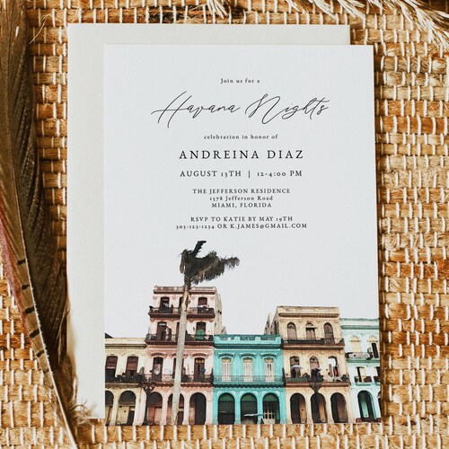 Havana Nights Birthday Invitation Template Havana Nights - Etsy