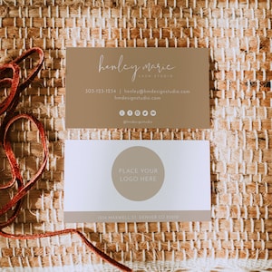 Sjabloon INDIE-visitekaartje, afdrukbare boho-visitekaartjes, crèmekleurige visitekaartjes, boho-visitekaartjes instant DIY modern minimalistisch