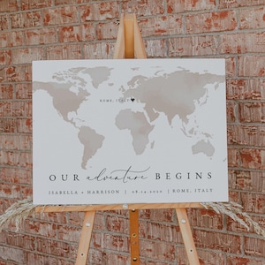 Hochzeit Willkommensschild, Landkarte Willkommensschild, Aquarell Landkarte Willkommen, Hochzeit im Ausland, Hochzeit im Ausland, Landkarte Karte Willkommen CARMEN