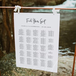 Alphabetical Seating Chart Template Wedding Seating Chart Template Modern Minimalist Seating Sign Reception Table Seating Sign - WILLOW