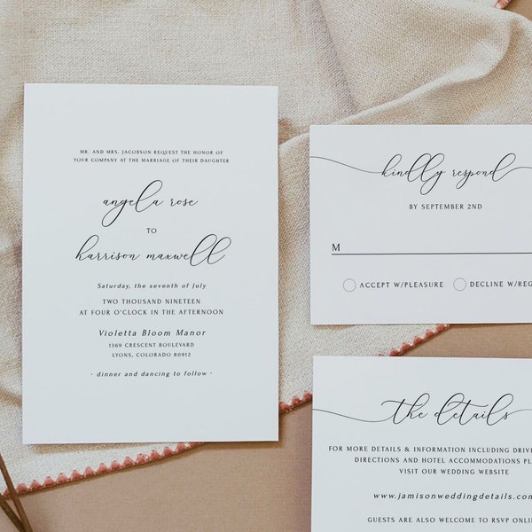 Cursive Invitation - Etsy