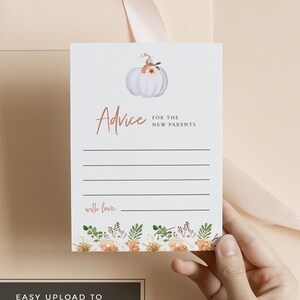 AMBER pompoen babyshower advieskaartsjabloon, advieskaarten baby, herfst babyshower advieskaart, advieskaarten baby to be, bewerkbaar