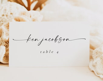 BLAIR Wedding Place Cards, Place Card Template, Wedding Place Card Template, Table Name Cards, Table Name Tags, Modern Minimalist