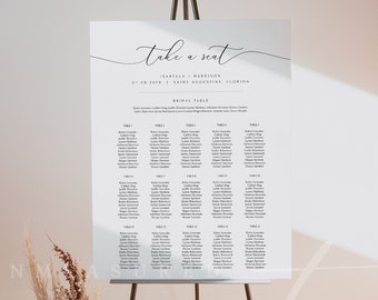 Modern Wedding Seating Chart Marlo Contemporary Bridal Table Seating Chart Template Small Wedding Seating Poster Sign Instant Templett Party Decor Paper Party Supplies Sultraline Id