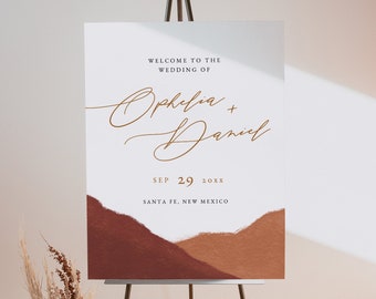 OPHELIA Southwestern Wedding Welcome Sign Template, Desert Wedding Welcome, Bohemian Wedding Welcome, Boho Wedding Welcome Burnt Orange DIY