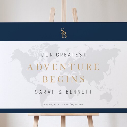 ATLAS Wedding Welcome Sign Template Our Greatest Adventure - Etsy