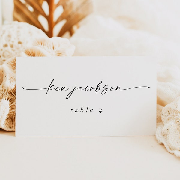 BLAIR Wedding Place Cards, Place Card Template, Wedding Place Card Template, Table Name Cards, Table Name Tags, Modern Minimalist