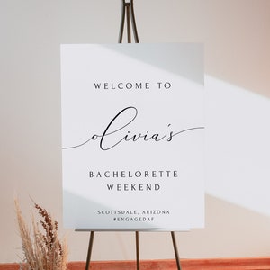 Bachelorette Welcome Sign Template, Printable Welcome Sign, Minimalist Welcome Sign, Simple and Elegant Bachelorette Welcome Instant ASHER