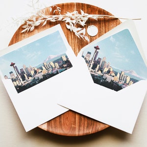 SEATTLE Umschlag Liner bedruckbar, Ziel Hochzeitsumschlag Liner, Skyline Hochzeitsumschlag Liner, Reiseumschlag Liner Mount Rainier