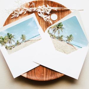CANCUN Envelope Liner para impressão, Envelope Liner para casamento em destino, Envelope Liner para casamento na praia, Envelope Liner para viagem México Tropical DIY