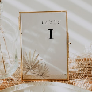 Numéros de table de mariage, numéros de table bohème, numéros de table imprimables, numéro de table paume sèche, téléchargement immédiat, cartes de mariage bohème - FREYA