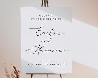 EVELYN Wedding Welcome Sign, Wedding Welcome Poster, Printable Welcome Sign, Elegant Script Welcome, Calligraphy Welcome Simple Instant