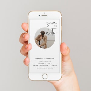 ADELLA Minimalist Photo Text Message Save the Date Template, Save the Date Evite, Modern Electronic Save the Date, Instant Download