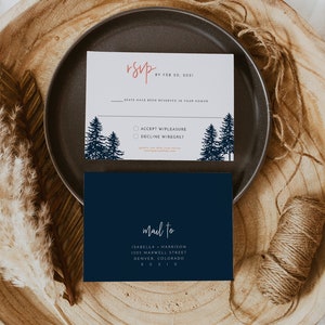 Modèle de carte RSVP ALLIE, carte RSVP imprimable, carte de réponse de mariage de ski, carte de réponse de snowboard, rsvp de douche de bachelorette de mariage instantané