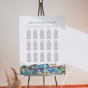 PUERTO RICO Seating Chart Template, Watercolor San Juan Seating Chart Sign, Printable Seating Chart, Puerto Rico Skyline Painting Seating