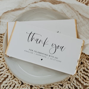 Modelo de embalagem de chocolate minimalista, embalagem de chocolate para casamento para impressão, modelo de adesivo de barra de chocolate moderno, rótulo de doce boho JOLIE