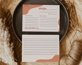 Recipe Card Template, Printable Recipe Cards, Bridal Shower Recipe Card, Retro Recipe Cards, Recipe Card 4x6" 70's Themed Blush DIY TRIXIE