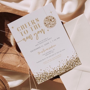 REGINA Printable New Year's Invitation New Years 2023 Party Invite Template New Years Eve Party Evite Digital Invitation Templett