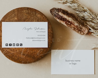 Minimalist Business Cards, Simple Business Card Template, Instant download, Digital Download Modern Minimalist Home Printable Calling Card