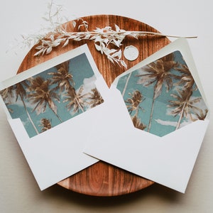 SOPHIA Tropical Envelope Liner Printable, Beach Envelope Liner, Palm Leaf Printable Liner, Palm Tree Envelope Liner DIY, Instant Download
