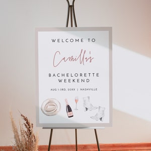 PAISLEY Nashville Bachelorette Willkommensschild Vorlage, druckbares Bachelorette Willkommensposter, Nash Bash Bachelorette Wochenende DIY Cowgirl DIY
