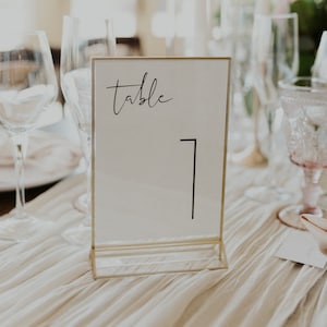 ADELLA Minimalist Wedding Table Number Template, Simple Table Numbers, Modern Table Numbers Printable, Clean Table Number Cards image 2