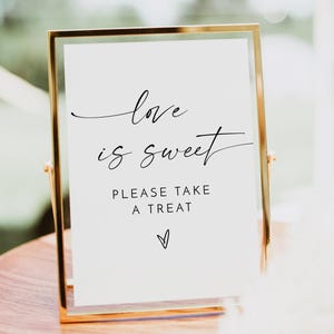 Love is Sweet Sign Printable, Modern Desert Table Sign Sign, Bohemian Wedding Favor Sign Instant DIY, Boho Wedding Editable Signage - BLAIR