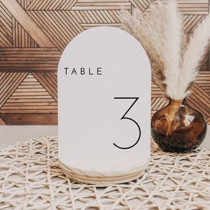 Minimalist Table Number Template, Arched Table Numbers, Modern Table Numbers, Wedding Table Numbers, Bohemian Table Numbers Wedding - ADELLA