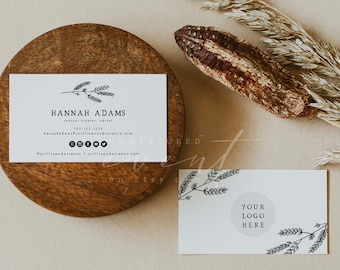 APOTHECARY Small Business Card Design Template, Rustic Business Cards, Earthy Business Card, Botanic Business Cards, Plant Business Card DIY