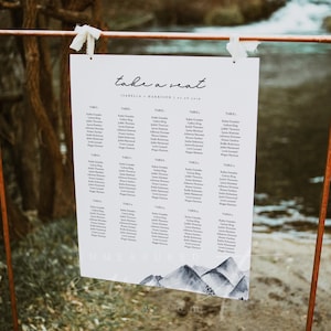 DENALI Sitzplan in den Bergen, Sitzplan Vorlage zum Sitzplan, Sitzplan Poster zum Selbermachen, Sitzplan Poster zum ausdrucken
